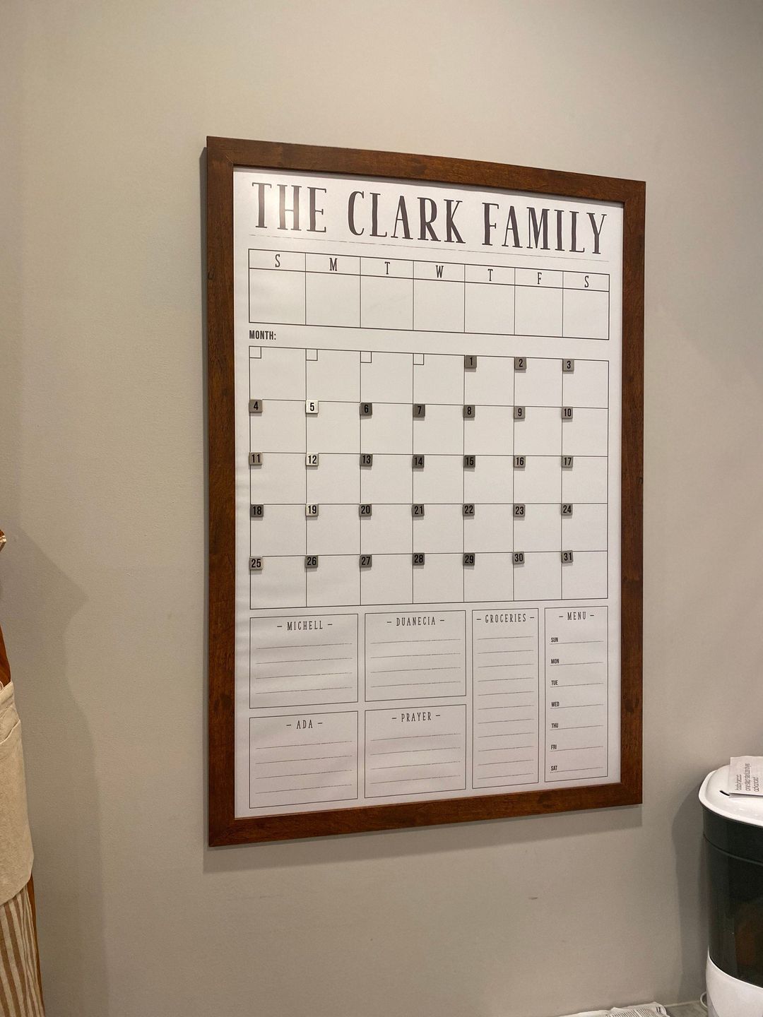 Customer photo review of Week & Month Combo Vertical Whiteboard + 6 custom boxes | Swanson Style
