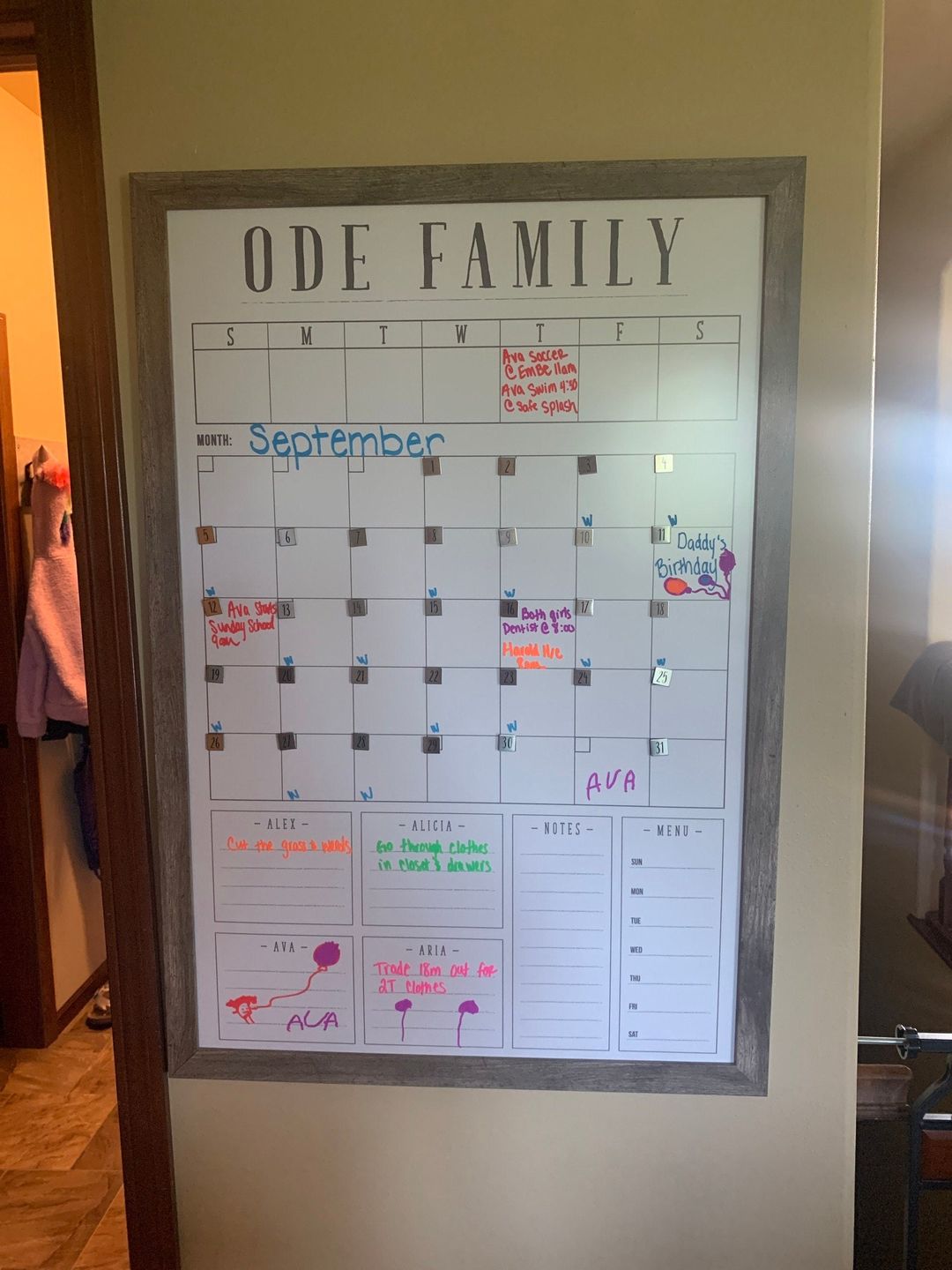 Customer photo review of Week & Month Combo Vertical Whiteboard + 6 custom boxes | Swanson Style