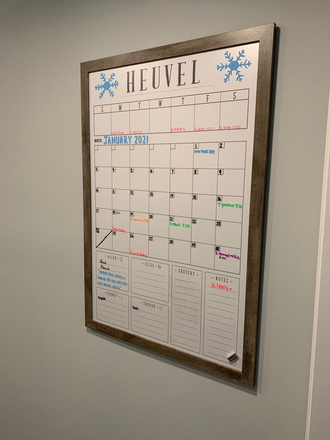 Customer photo review of Week & Month Combo Vertical Whiteboard + 6 custom boxes | Swanson Style