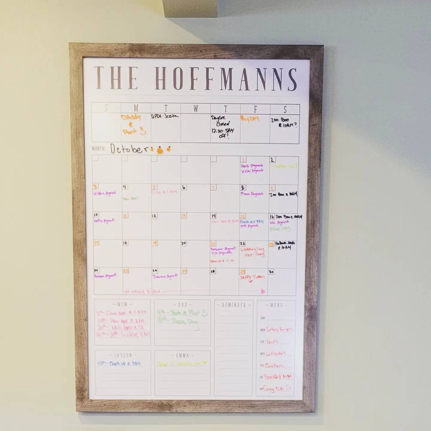 Customer photo review of Week & Month Combo Vertical Whiteboard + 6 custom boxes | Swanson Style
