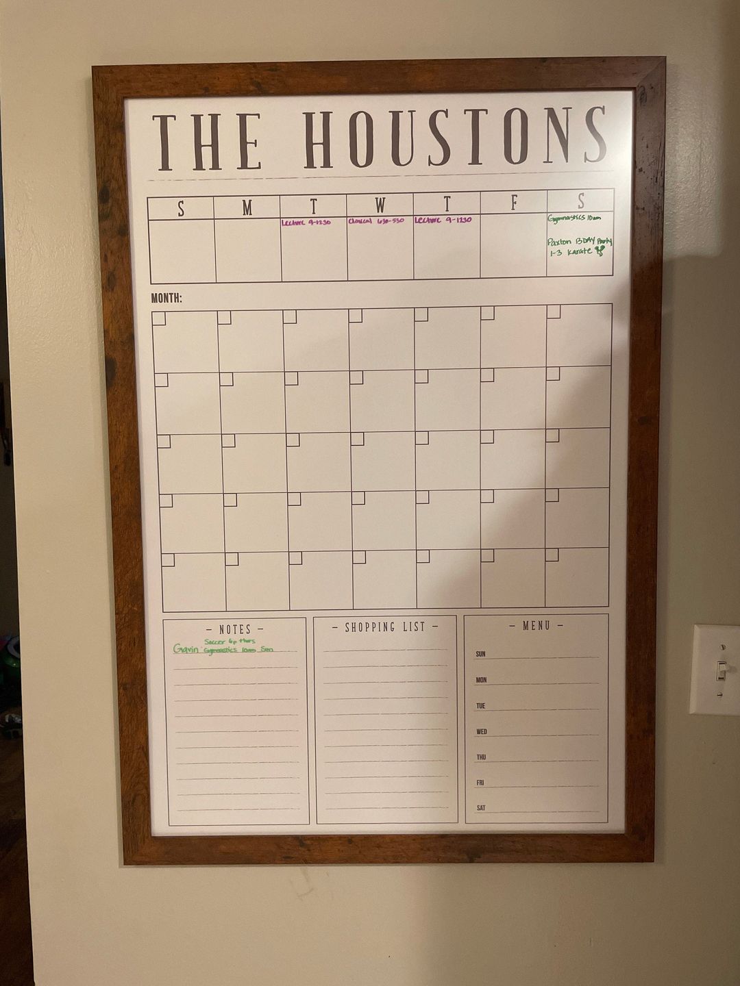 Customer photo review of Week & Month Combo Vertical Whiteboard + 6 custom boxes | Swanson Style
