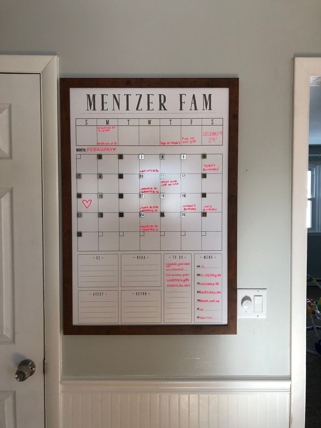 Customer photo review of Week & Month Combo Vertical Whiteboard + 6 custom boxes | Swanson Style