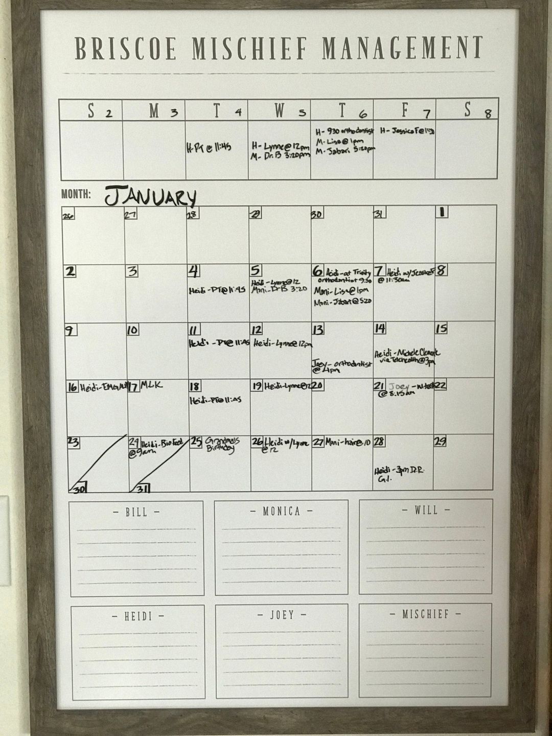 Customer photo review of Week & Month Combo Vertical Whiteboard + 6 custom boxes | Swanson Style