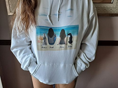 Customer photo review of Beach Sand Personalized Pet & Owner Hoodies