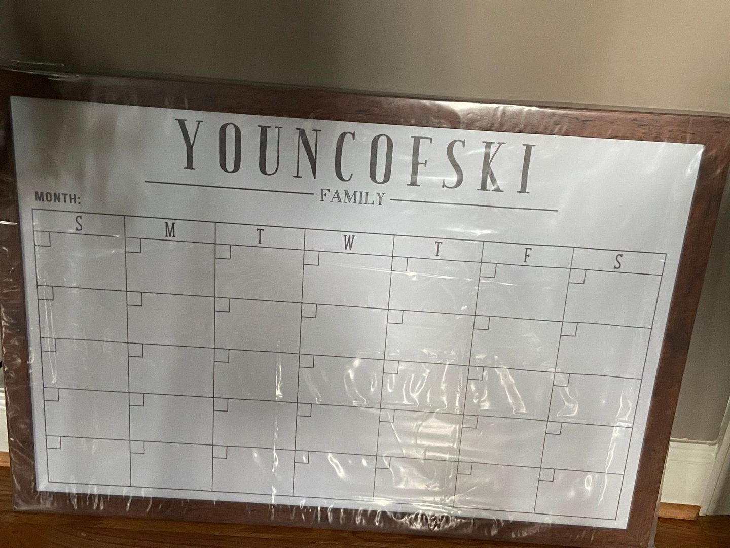Customer photo review of Monthly Framed Horizontal Whiteboard | Swanson Style