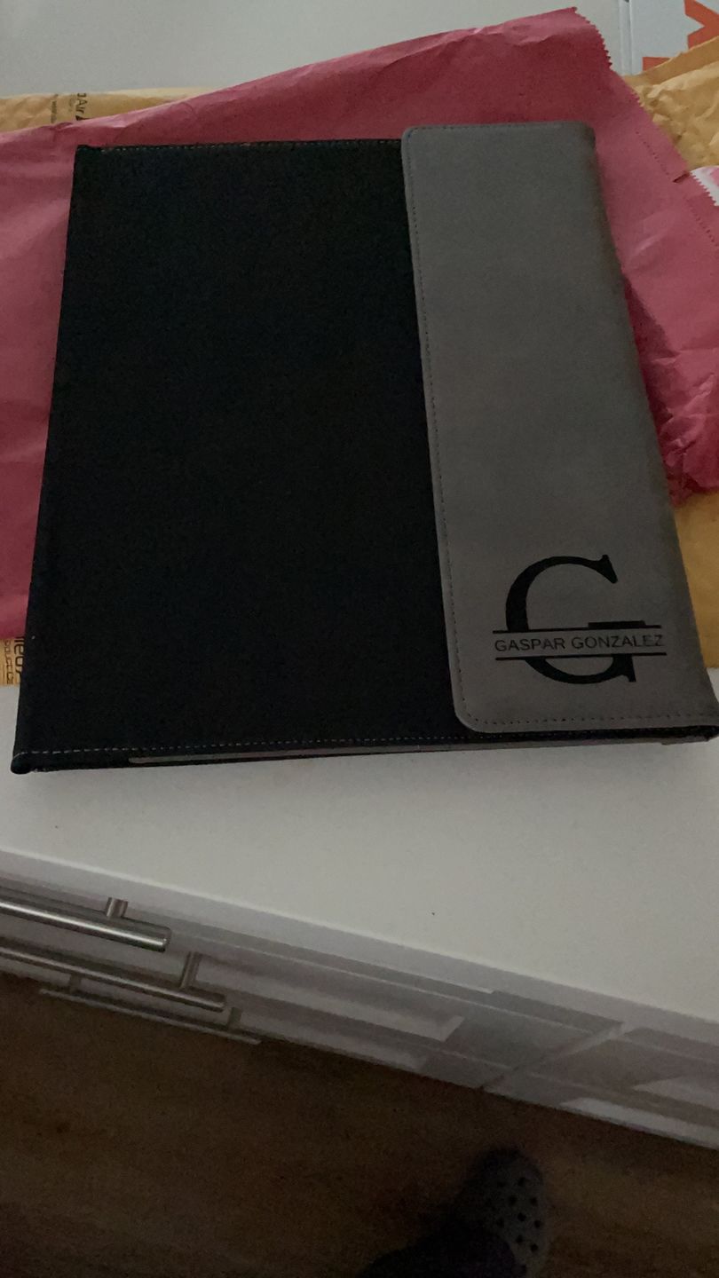Customer photo review of Personalized Portfolio with Refillable Notepad