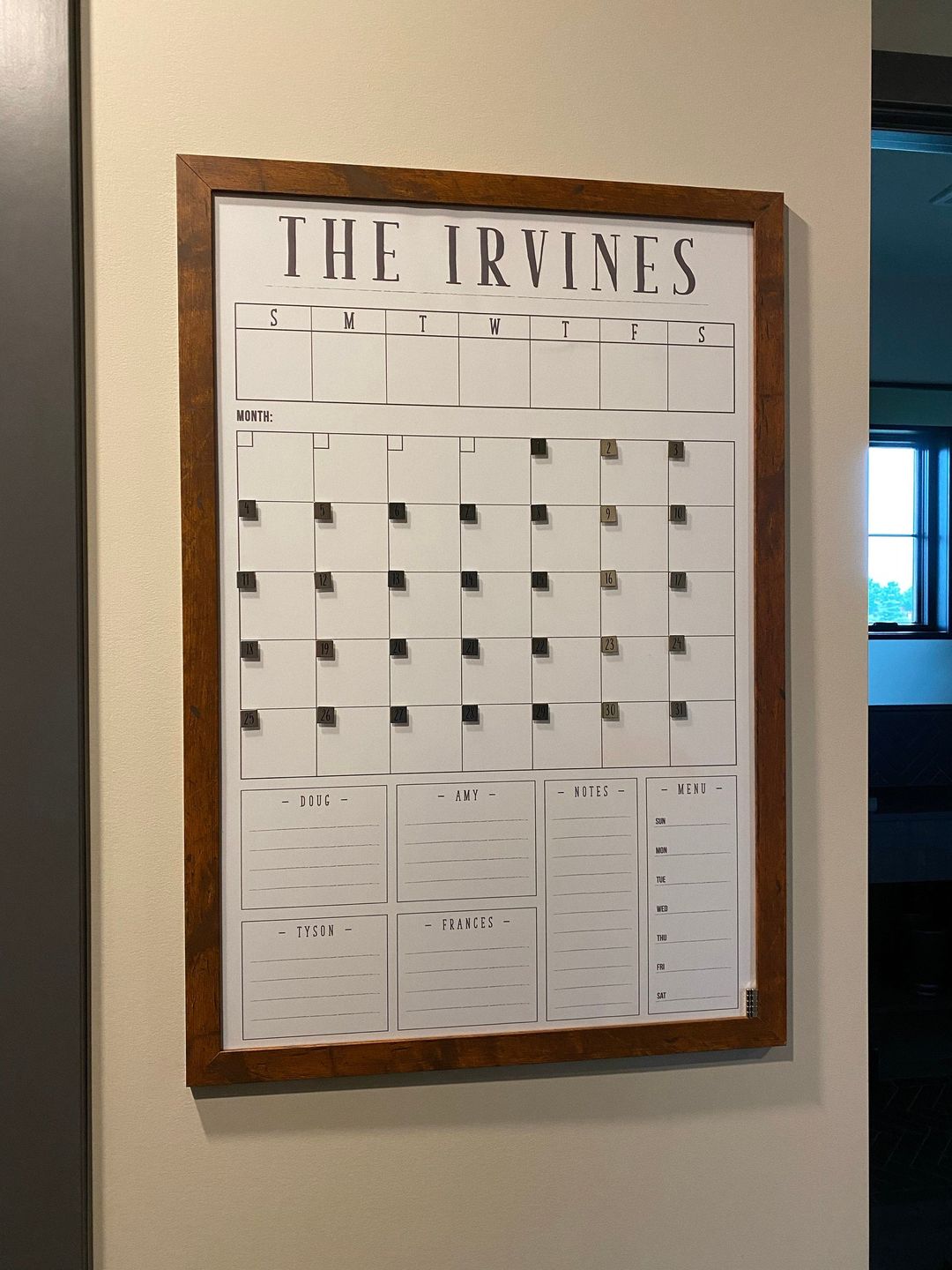 Customer photo review of Week & Month Combo Vertical Whiteboard + 6 custom boxes | Swanson Style