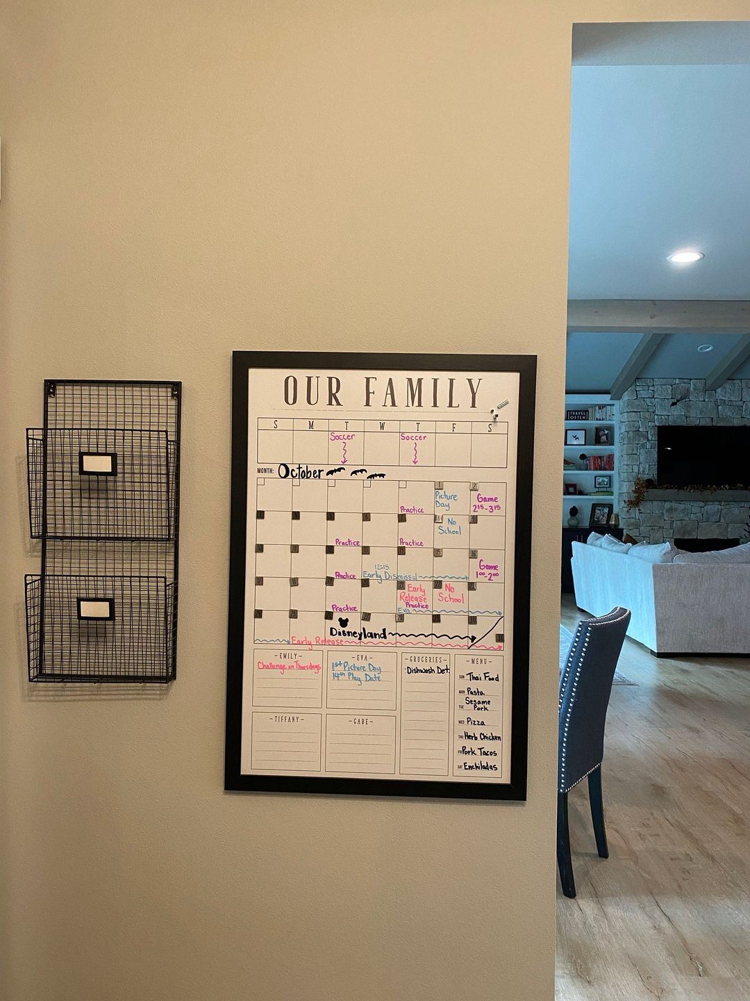 Customer photo review of Week & Month Combo Vertical Whiteboard + 6 custom boxes | Swanson Style