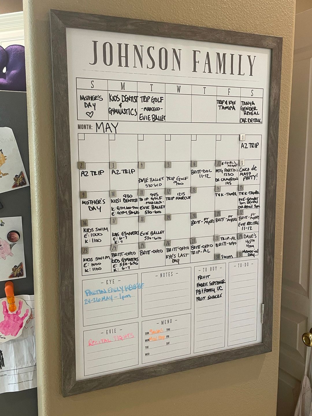 Customer photo review of Week & Month Combo Vertical Whiteboard + 6 custom boxes | Swanson Style