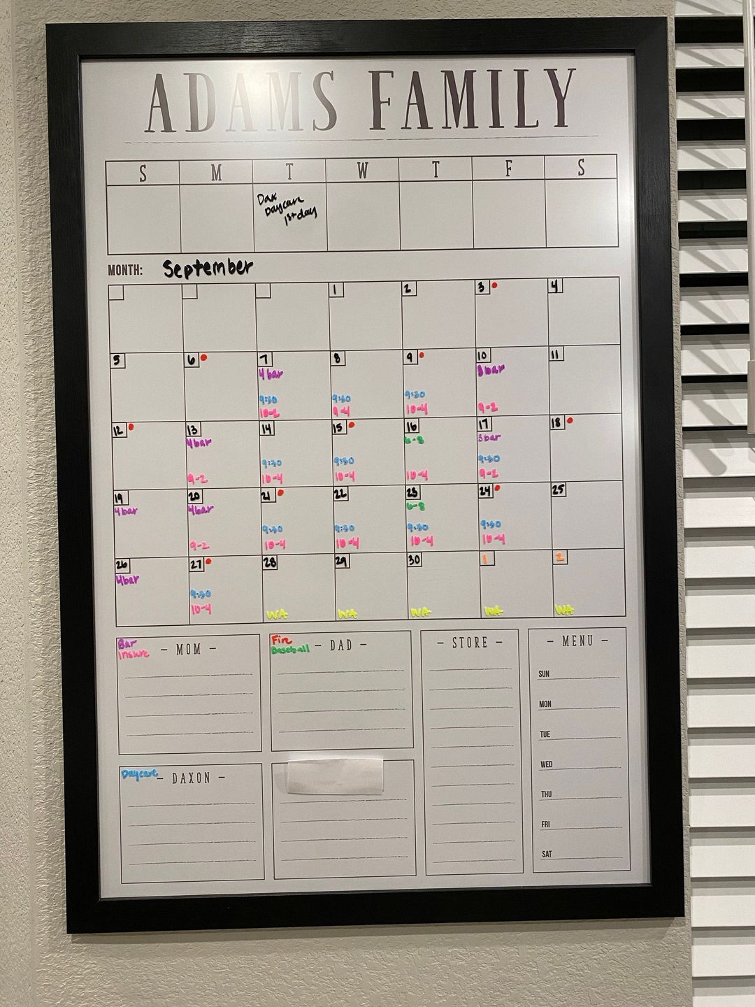 Customer photo review of Week & Month Combo Vertical Whiteboard + 6 custom boxes | Swanson Style