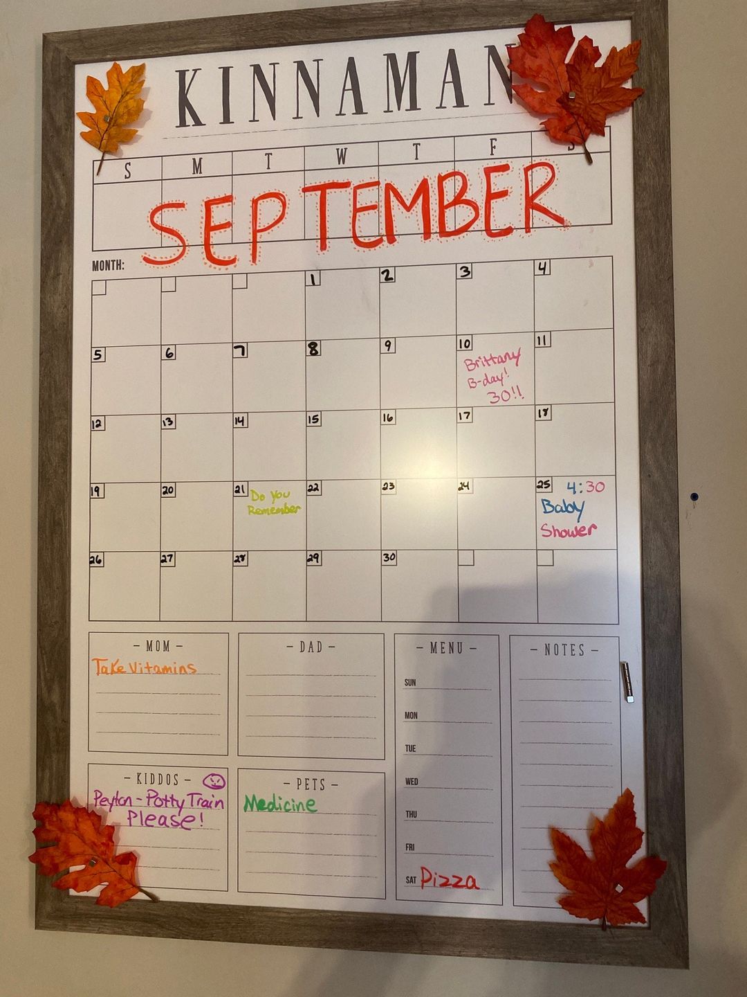 Customer photo review of Week & Month Combo Vertical Whiteboard + 6 custom boxes | Swanson Style