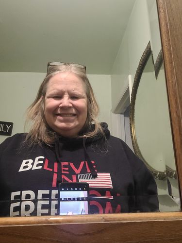 Customer photo review of Believe in Freedom Hoodie