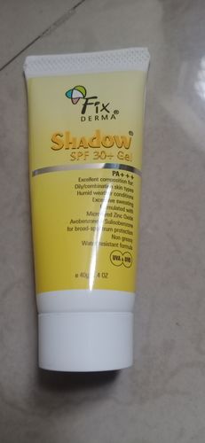 Customer photo review of Shadow Sunscreen SPF 30+ Gel - Sunscreen for Oily Skin - Acne Prone