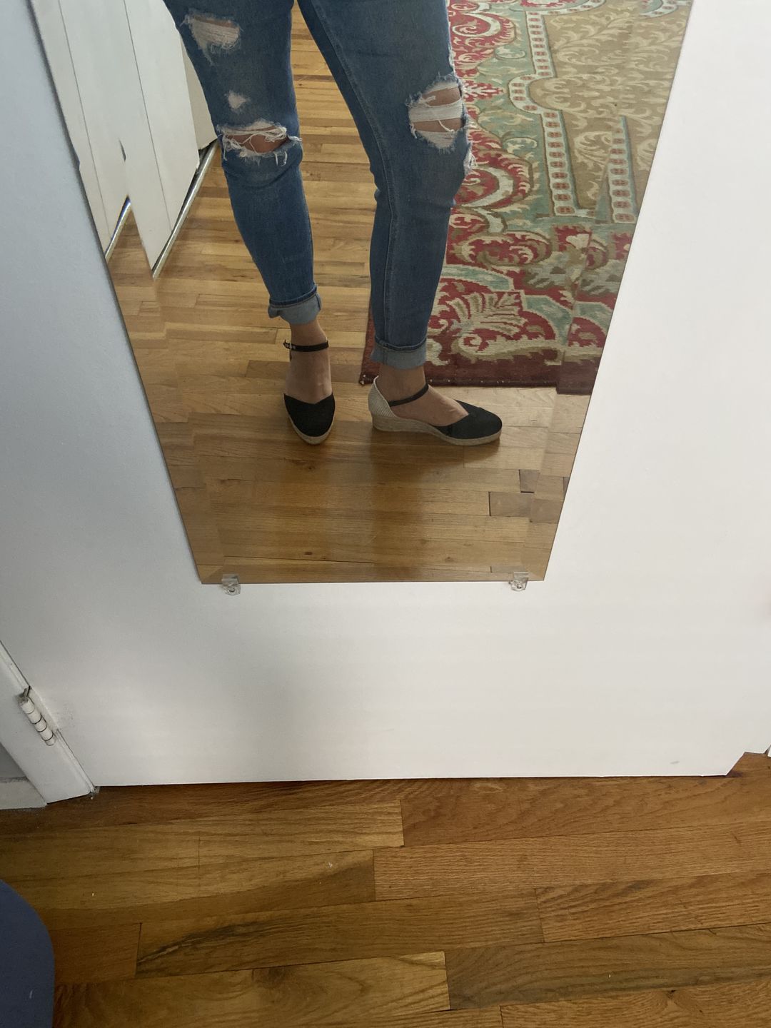 Customer photo review of Girona Eco Canvas Vegan Espadrille Wedges - Black