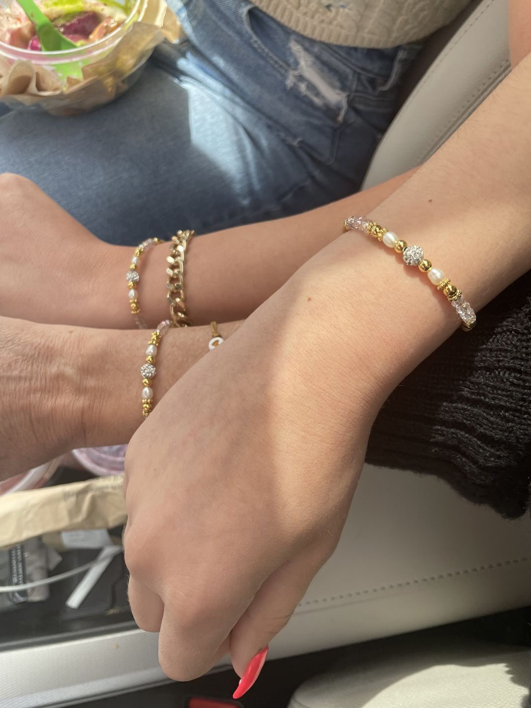 Customer photo review of Mother and Daughter Hazy Crystal Bracelet