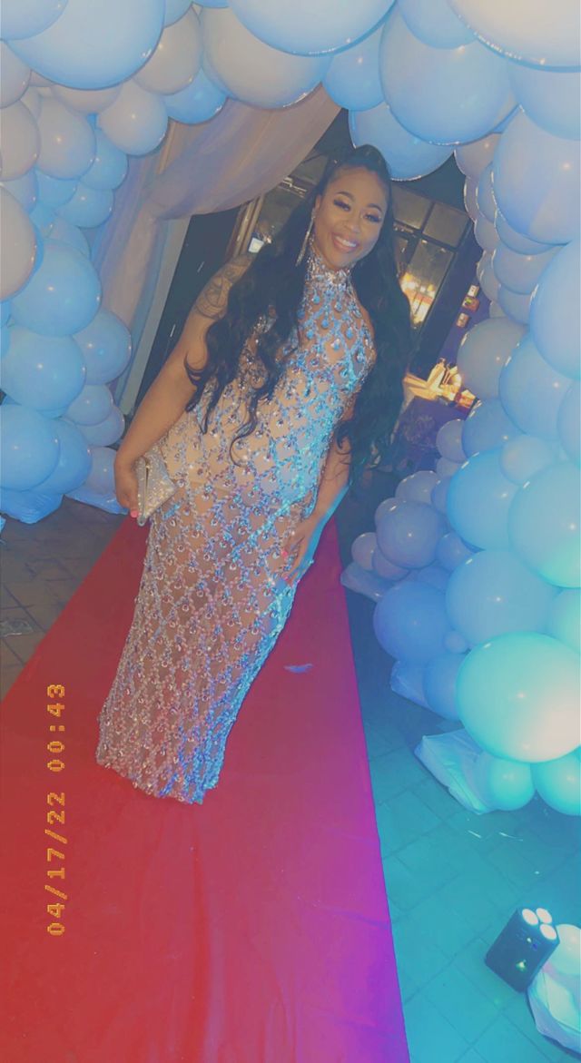 Customer photo review of Midnight Rhinestone Dress (Ready To Ship)