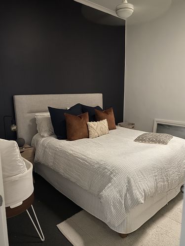 Customer photo review of Tongue & Groove Wood Panel Wallpaper | Deep Charcoal