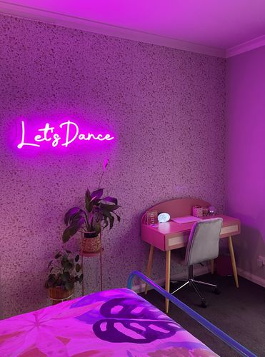 Customer photo review of Let's Dance Neon Sign