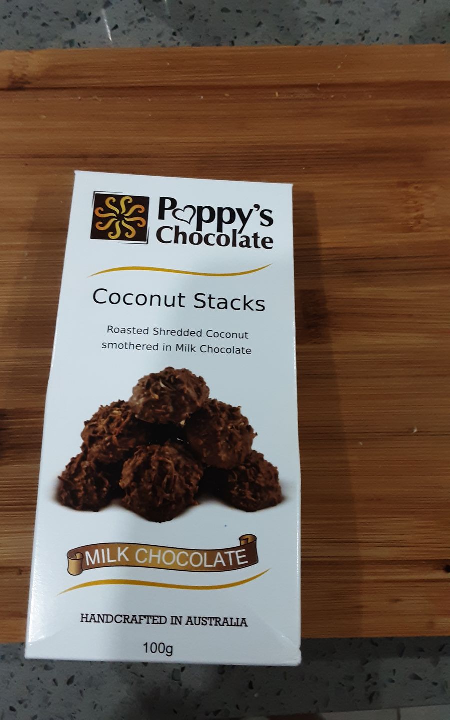 Customer photo review of Milk Chocolate Coconut Stacks 100g