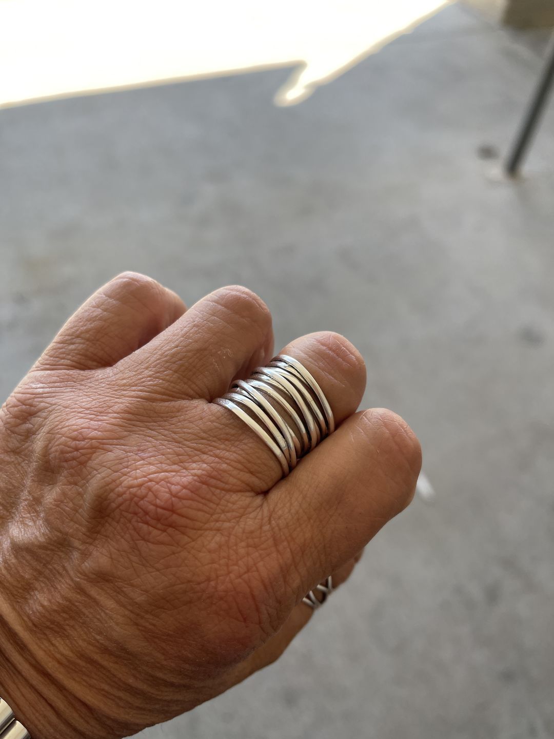Customer photo review of Chunky Wrap Wide Band Ring Sterling Silver
