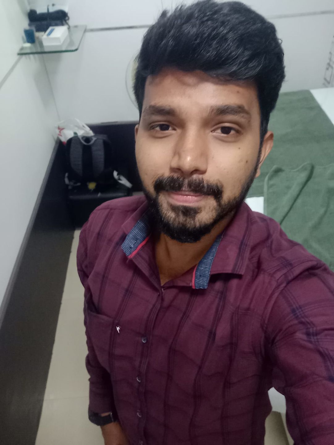 Customer photo review of Burgundy Red Checks - Full-Stain Proof
