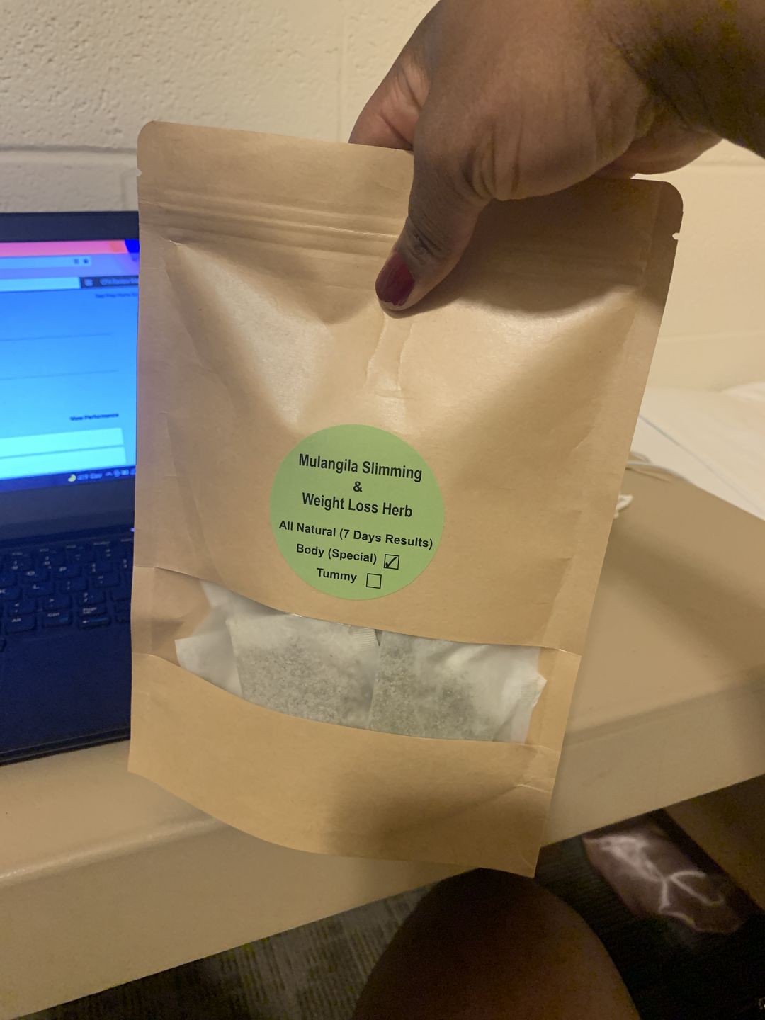 Customer photo review of RAPID BODY WEIGHTLOSS TEA
