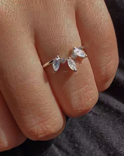 Customer photo review of Moonstone Crown Ring (Silver)