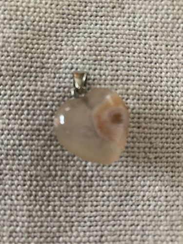 Customer photo review of Flower Agate Heart Pendant