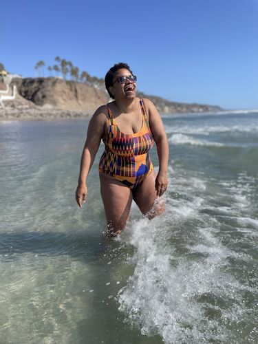 Customer photo review of African Print (Kente) - One-Piece Swimsuit