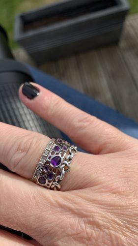 Customer photo review of Amethyst Lattice Band Ring