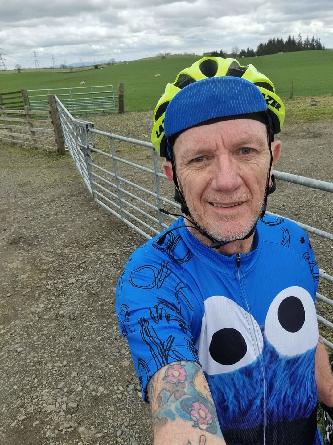 Customer photo review of Cookie Monster - Ride, Bike, Eat Cookie! Cycling Jersey