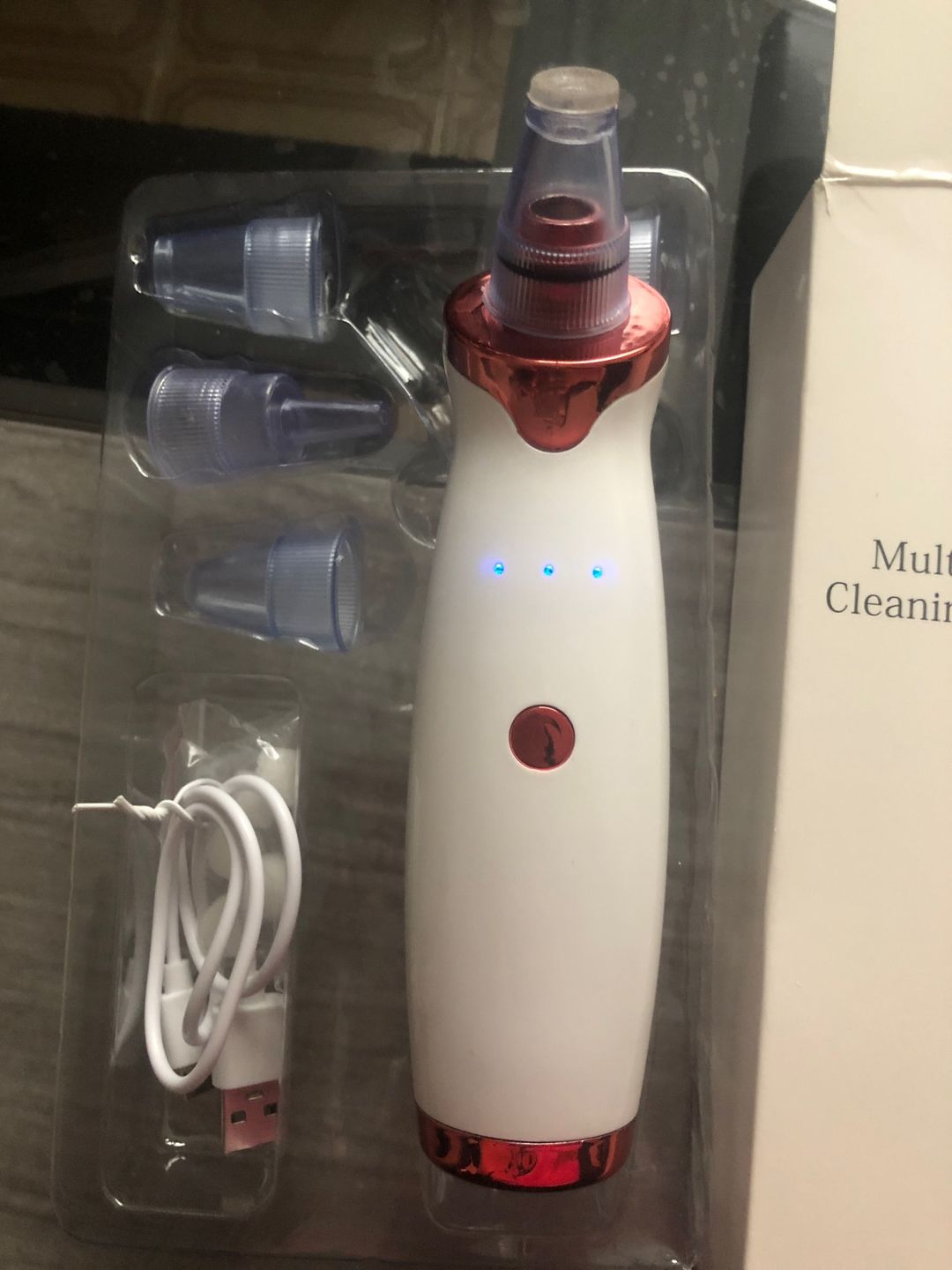 Customer photo review of Electric USB Rechargeable Blackhead and Pore Remover - (FREE DELIVERY)