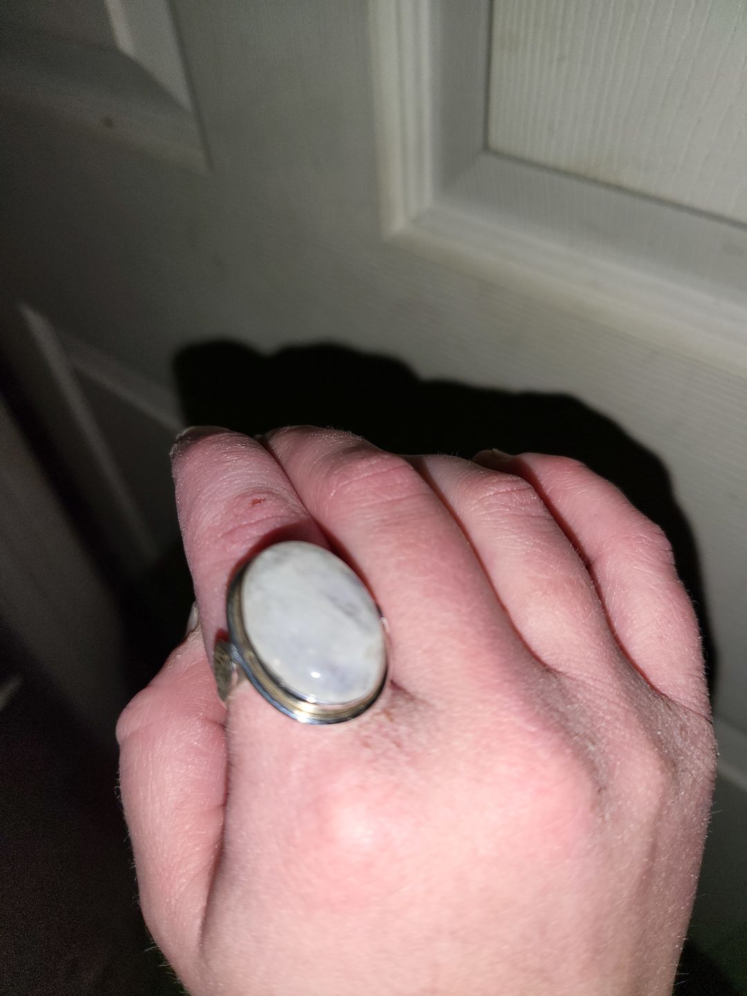 Customer photo review of Sterling Silver Rainbow Moonstone Ring