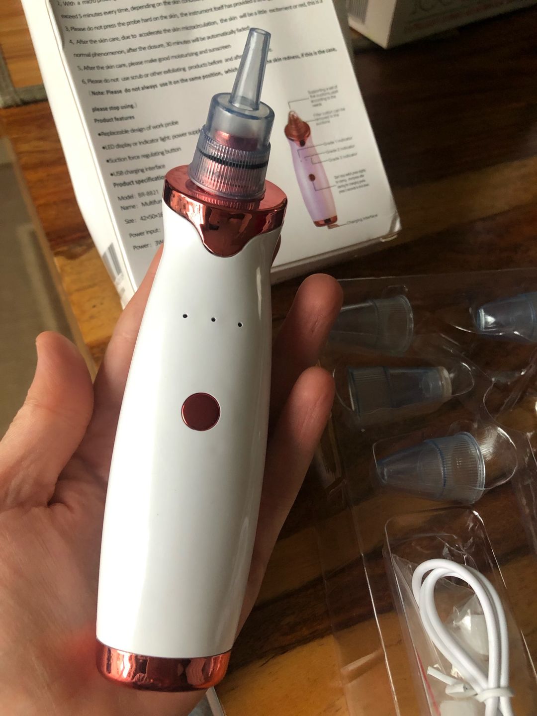 Customer photo review of Electric USB Rechargeable Blackhead and Pore Remover - (FREE DELIVERY)