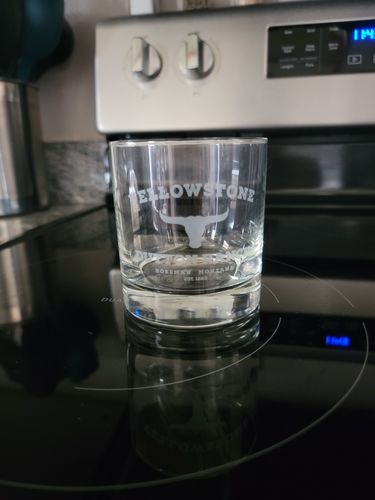 Customer photo review of Yellowstone Dutton Ranch Bozeman Montana - Old Fashioned Whiskey Rocks Bourbon Glass