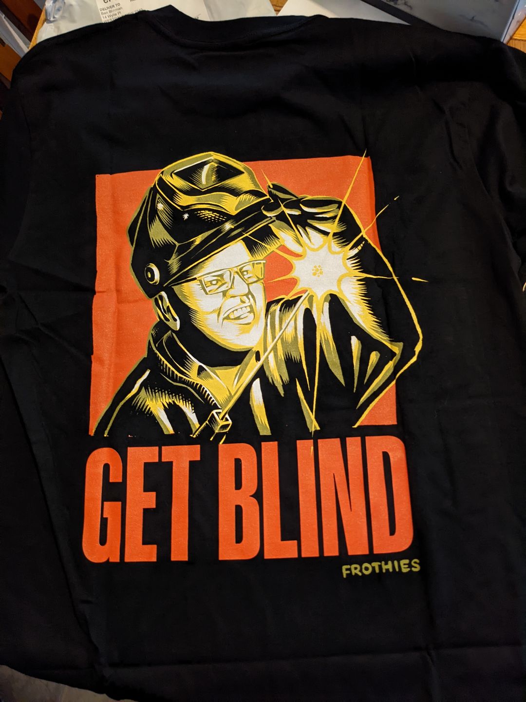 Customer photo review of Get Blind Tee