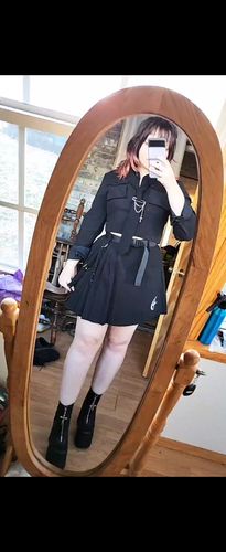 Customer photo review of NEV Dark Gothic Exposed Waist Skirt Suit