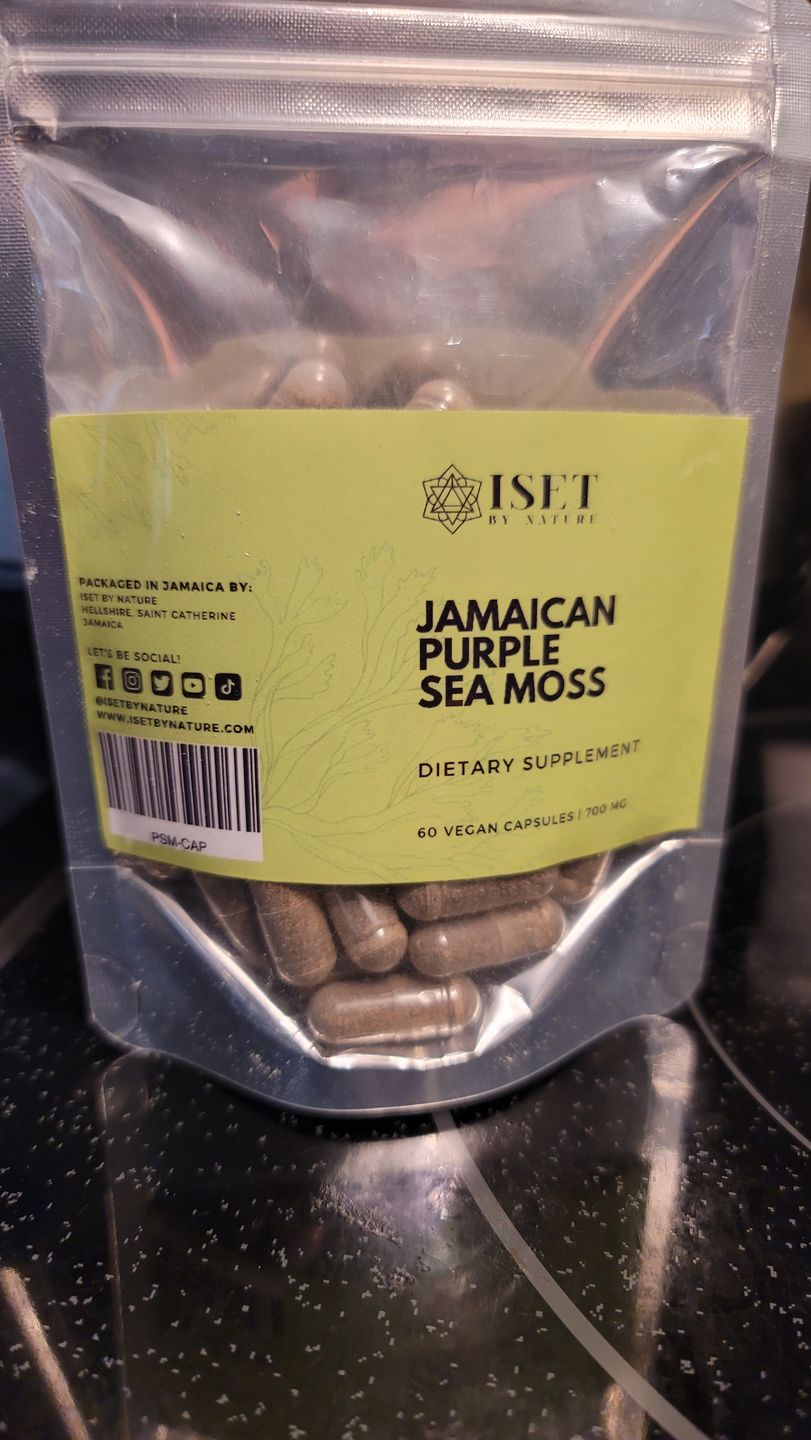 Customer photo review of Jamaican Purple Sea Moss Capsules | 700 mg | 100% Pure | No Fillers | 60 Vegan Capsules