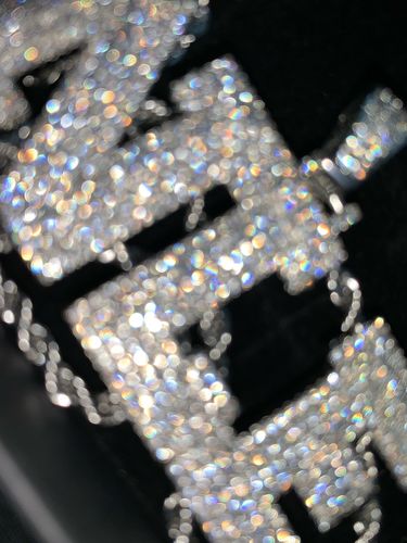 Customer photo review of Custom Block Font Letter Necklace