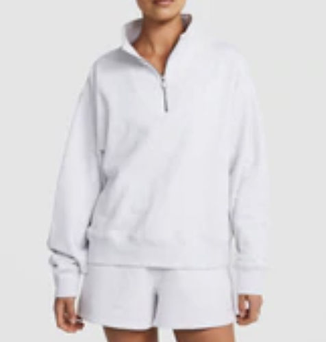 Customer photo review of Womens Quarter Zip White Marle