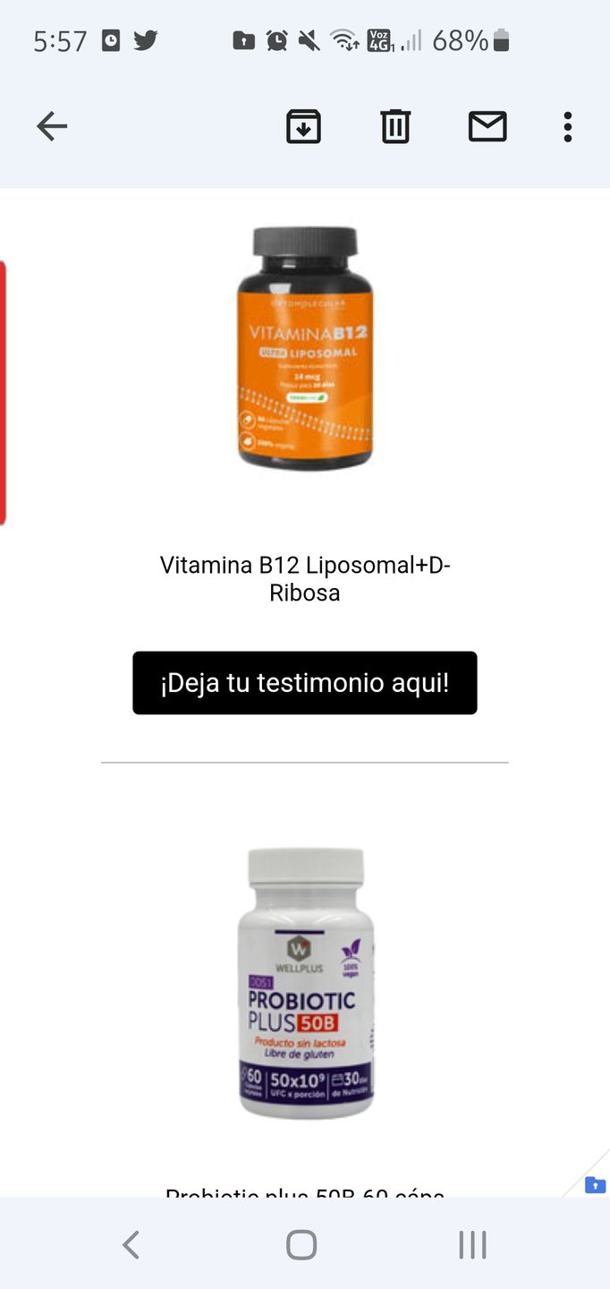 Customer photo review of Vitamina B12 Liposomal 12 mcg-60 cáps