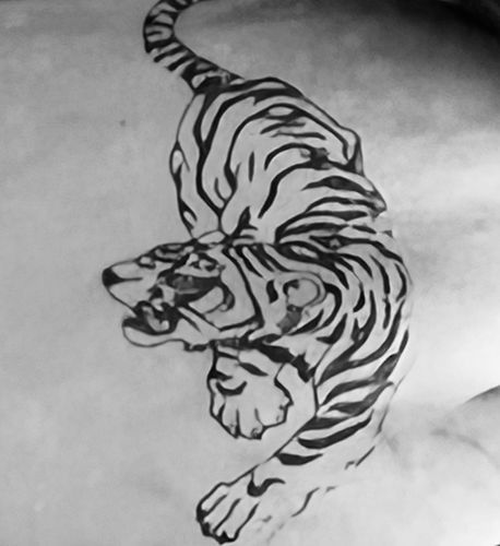 Customer photo review of NEW Prowling Tiger Tattoo