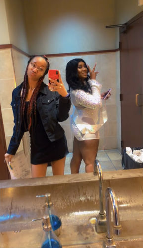 Customer photo review of Sequined Party Cut Out Mini Dress