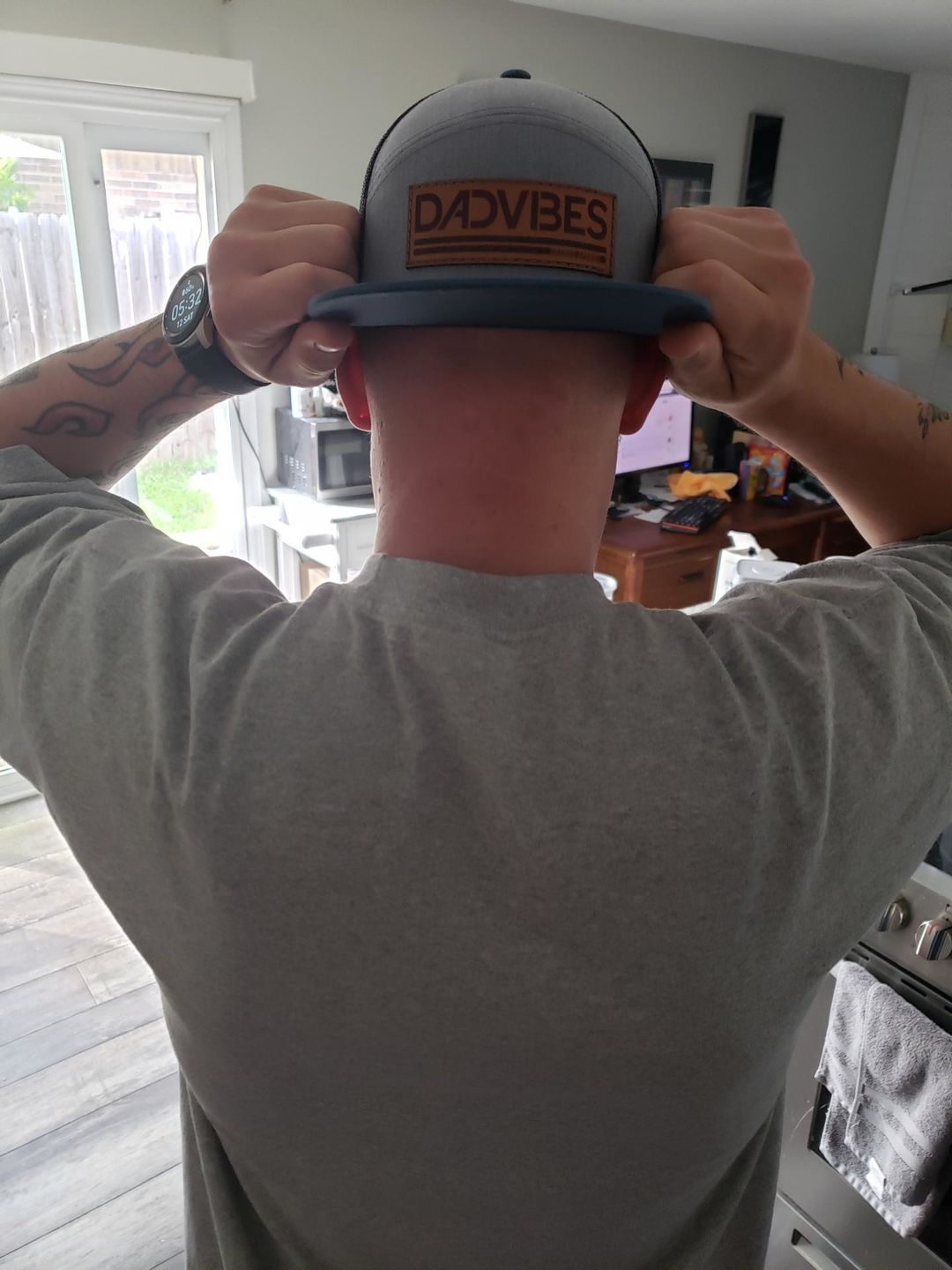 Customer photo review of Premium Active 6-Panel Logo Hat (Multicam Black)