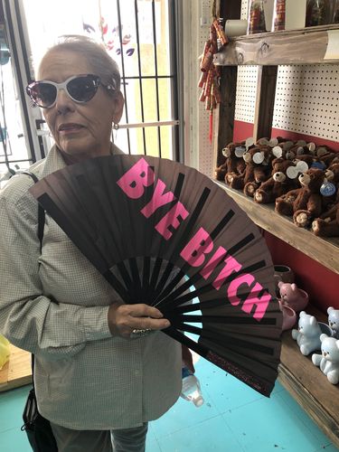 Customer photo review of Bye Bitch - Hand Fan