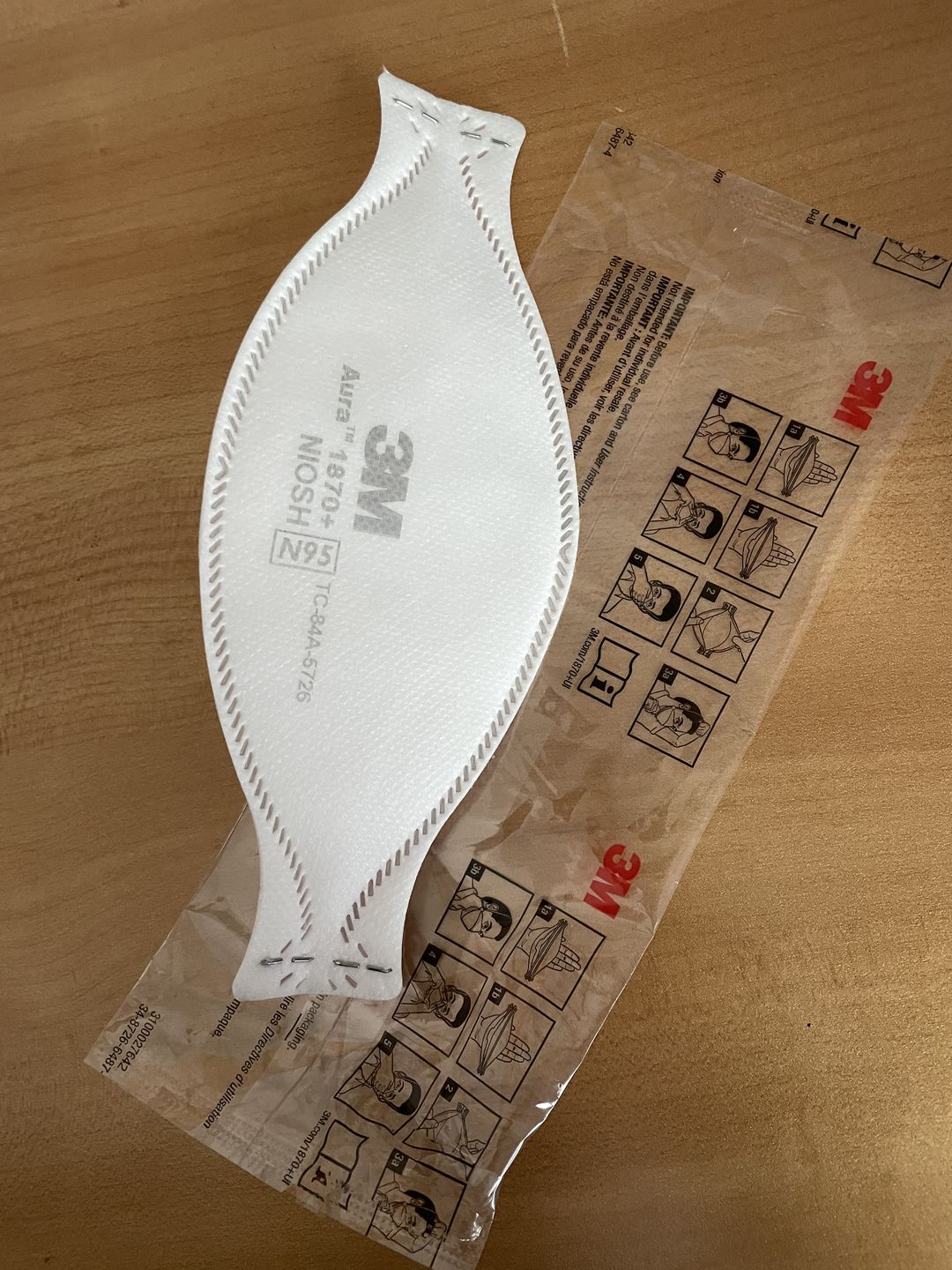 Customer photo review of 3M N95 Aura™ Respirator and Surgical Mask 1870+ Made in Canada