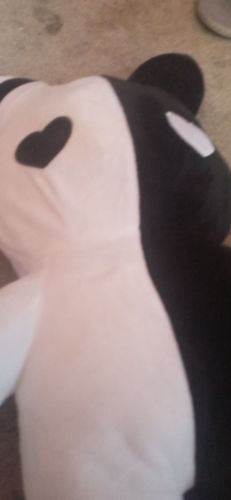 Customer photo review of Plush Backpack (20" BLACK/WHITE)