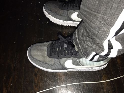 Customer photo review of Triple Stripe Skinny Fit Denim (Black-White)