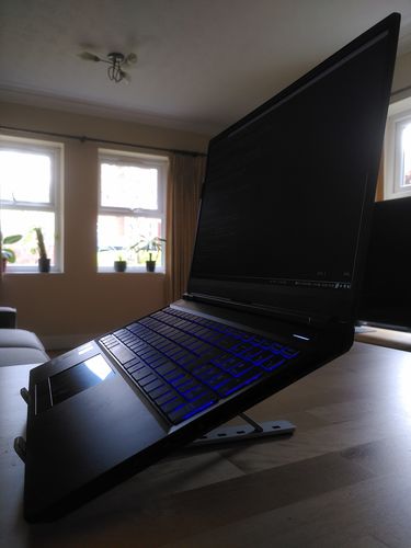 Customer photo review of Laptop Stand | Aluminium, Portable & Foldable