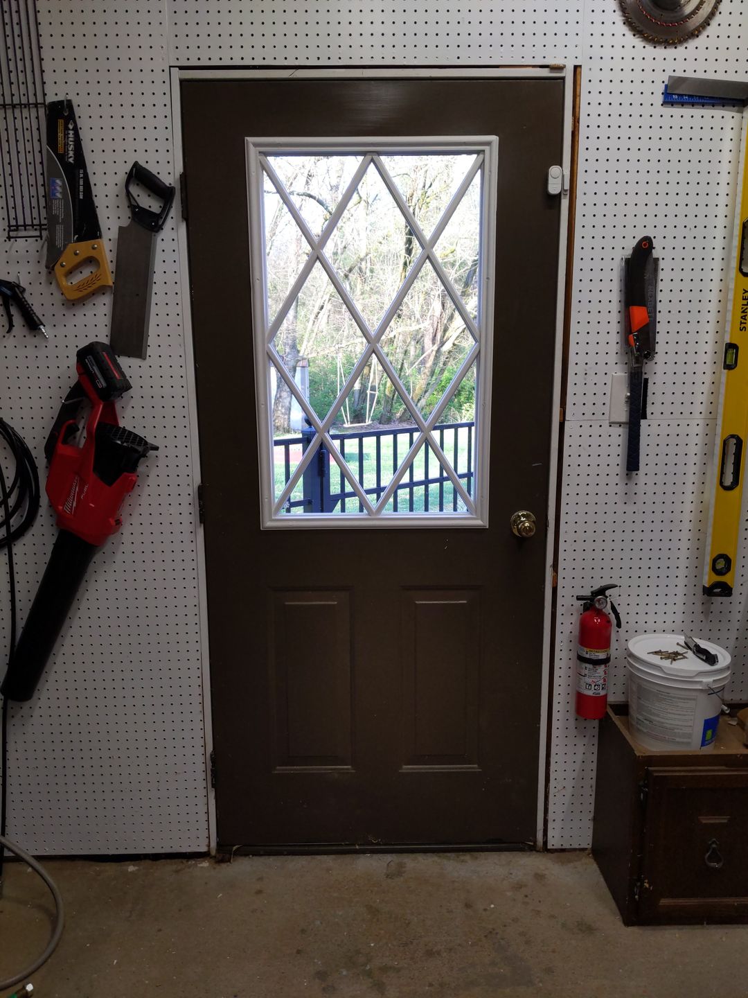Customer photo review of Clear Diamond Grid Glass and Frame Kit (Half Lite 22" x 36" Glass Size)
